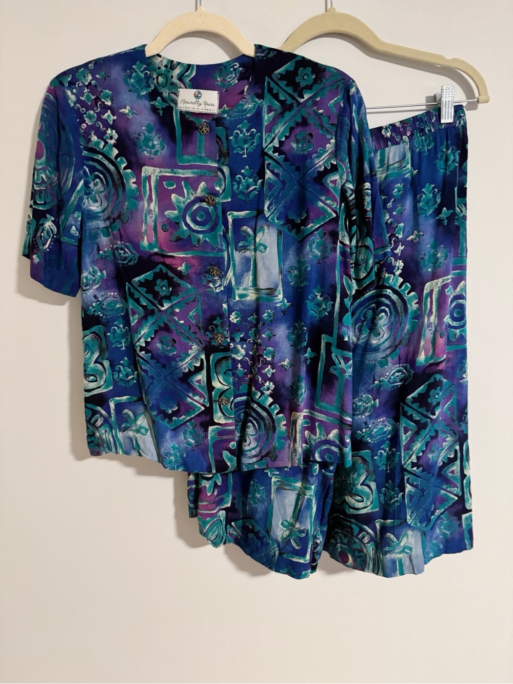 Naturally Yours - Vintage Purple and Green Printed Coord Set